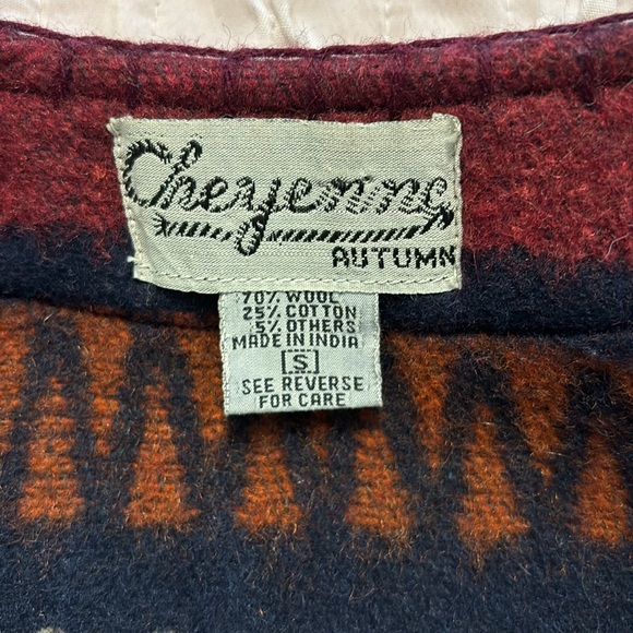 Multicolor western Style Wool Blend Button-Up Vest - Picture 6 of 7